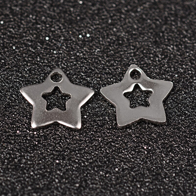 

Star 304 Stainless Steel Charms Stainless Steel Color 11x11x1mm Hole 1mm