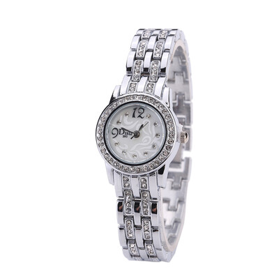 

Hot alloy set ladies double row drill bracelet watch