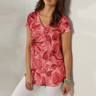 

Starmoon Fashion Women Summer Casual V-Neck Print Short sleeve Tops T-Shirt