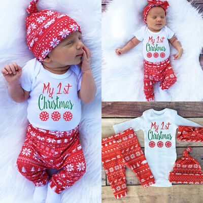 

Newborn Kid Baby Boys Girls Tops T-shirt Long Pants Outfit Cotton Clothes rew