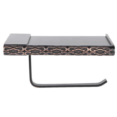 

Greensen Double Full Copper Carving Toilet Paper Holder Bathroom Paper Tissue Holder Storage Shelf RackPaper Holder