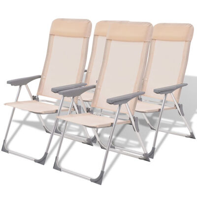 

Camping Chairs 4 pcs Cream Aluminum 22"x236"x441