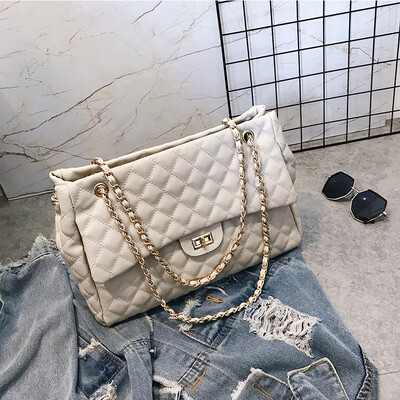 

Hong Kong style big bag female 2019 spring&summer new tide temperament rhombic chain bag Korean version of the wild single shoulder Messenger bag