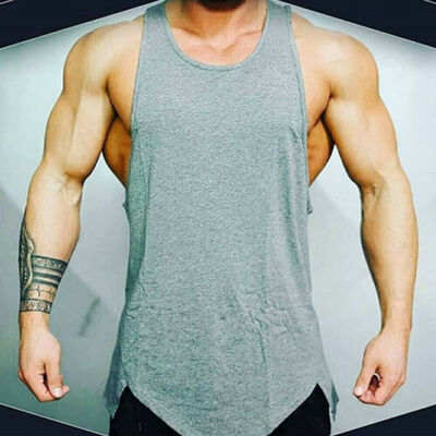 

Men Muscle Sleeveless Tank Top Gym T Shirt Sport Fitness Vest Workout GYM Tee