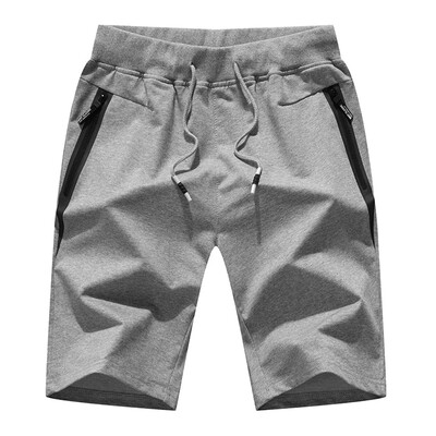 

Tailored Mens Summer Knitted Sports Pure Color Cotton Pocket Casual Shorts Beach Pants