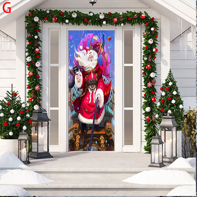 

〖Follure〗Christmas Decoration Door Stickers 3D Simulation Removable Waterproof Wall Stickers