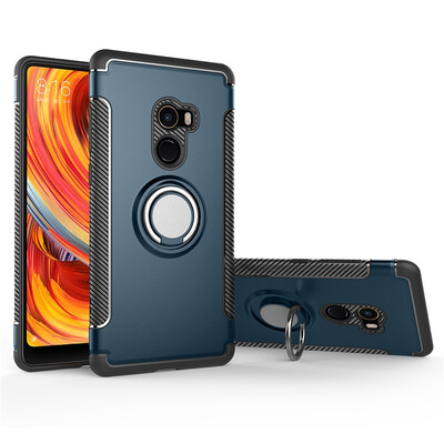 

Back Cover For Xiaomi Mi Mix 2 Mix2 Case Car Holder Stand Hard PC Silicon Ring Suction Bracket Celulars Fecoprior