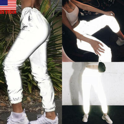 

Fashion Women High Waist Casual Baggy Long Pants Luminous Pencil Cargo Trousers
