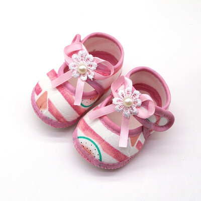 

Baby Infant Shoes Girls stripped bow Soft Sole Prewalker Warm Casual Flats Shoesborn Toddler First Walker Sole Anti-Slip
