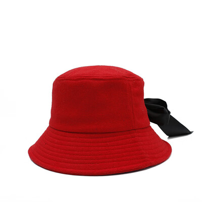 

Ms Fishermans Hat Fall&Winter 2019 New Sun Hat Korean Edition Fashion Bow-knot Sunshade Hat Feather Pot Hat Tide