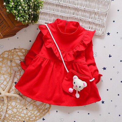 

Baby Girls Satchel Dress Lovely Cute Dress Fashionable Little Girl Pink
