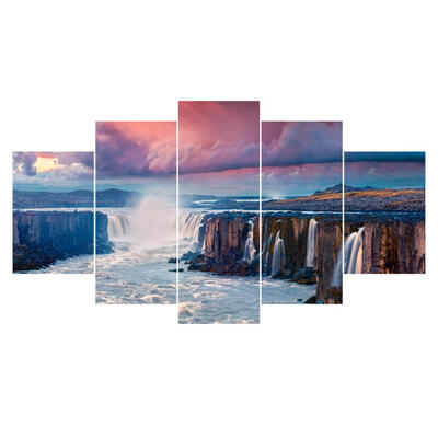 

5 Piece Waterfall HD Printed Canvas Paintings Frameless Wall Art Pictures