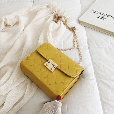 

Casual temperament Sen wild slanting small square bag 2019 new Korean fashion simple rhombic chain shoulder bag