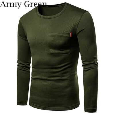 

Mens Slim Fit O Neck Long Sleeve T-Shirt Soft Plain Top Casual New -2XL Fashion