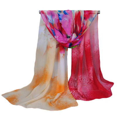 

Fashion Women Chiffon Scarf Floral Print Long Shawl Wrap Pashmina
