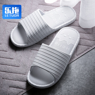 

Le drag slippers couples sandals men&women four seasons indoor home bathroom bath fashion leisure swimming non-slip cool summer waterproof floor mute thick soft bottom SJ1906A light gray 4445