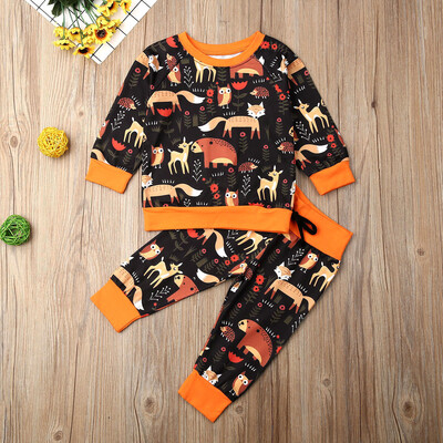 

Toddler Kid Baby Girl Boy Deer Flower Sweater TopsLeggings Pants Outfit XMAS