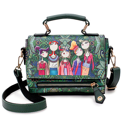 

Fashion Women PU Leather Printing Messenger Bag Ladies Handbag Small Shoulder Bags