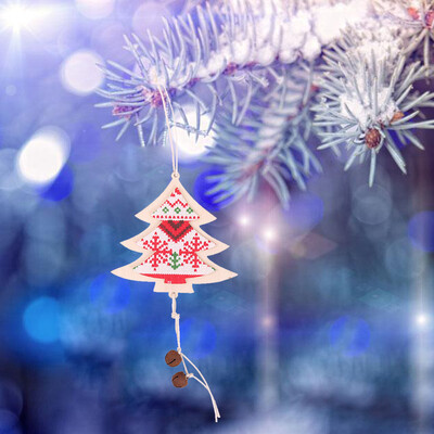

〖Follure〗1Pc Christmas Decorations Wooden Ornament Xmas Tree Hanging Tags Pendant Decor