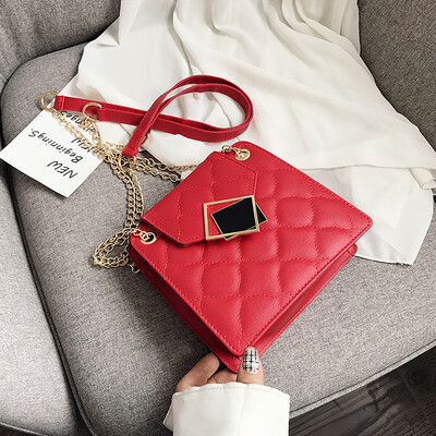 

Chic casual temperament Sen wild Messenger bag 2019 new Korean fashion simple rhombic chain shoulder bag