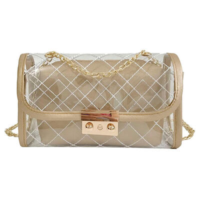 

Summer Simple Women Beach Casual Shoulder Bag Clear PVC Chain Messenger Bag