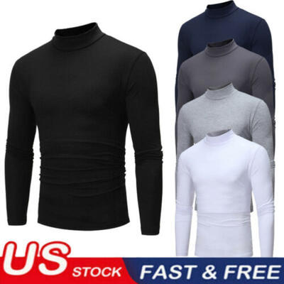 

Fashion Winter Mens Slim Fit Long Sleeve Slim T-shirts Tee Shirt Tops Pullover