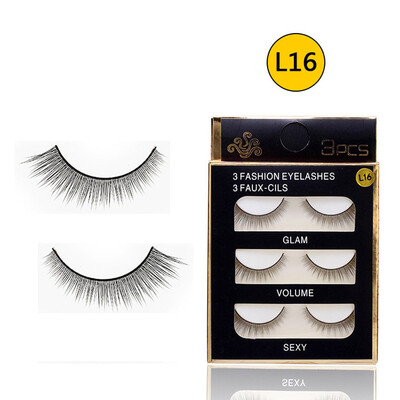 

〖Follure〗Soft 3 Pairs Long Makeup Cross Thick False Eyelashes Eye Lashes Nautral