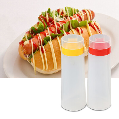 

Condiment Dispenser4-Hole Squeeze Type Sauce Bottle Safe Resin For Ketchup Jam Mayonnaise Olive Oil YellowRed