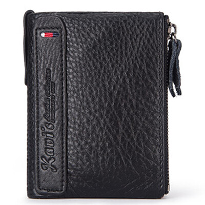 

Tailored Womens KAVIS leather retro wallet zipper design with coin purse mini wallet