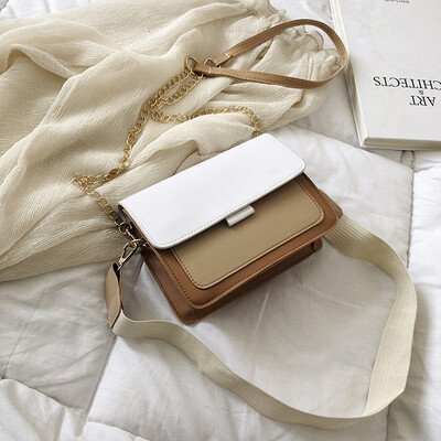 

Simple versatile chain shoulder bag 2019 new temperament contrast color bag female fashion casual shoulder strap Messenger bag