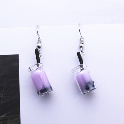 

EK642 Hot Creative Unique Bubble Tea Drop Earrings for Women Personality Milk Tea Drink Earring Funny Party Jewelry Girl Gift