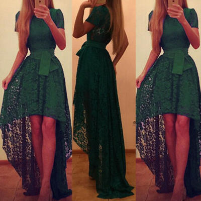 

US Women Lady Prom Evening Party Cocktail Wedding Ball Gown Lace Formal Dress