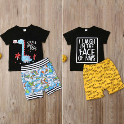 

Toddler Kids Baby Boy Summer Clothes Dinosaur Tops T-ShirtShorts Pants Outfit