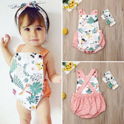 

2PCS Newborn Baby Girls Cute Cartoon Romper Bodysuit Jumpsuit Clothes Outfits