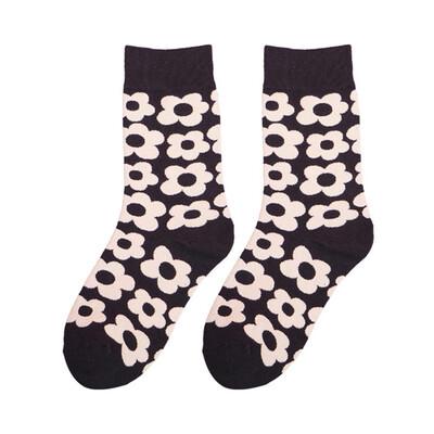 

New Fashion Colored flowers Cotton Women Socks Sweet Lovely Lady Autumn Socks