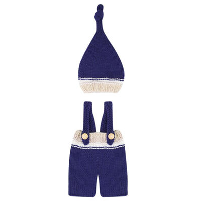 

Newborn Baby Sweater Suits Kids Wool Knit Blue Costume Photograph Props
