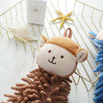 

Toponeto Baby Nursery Hand Towel Chenille Towel Toddler Soft Plush Cartoon Animal Wipe