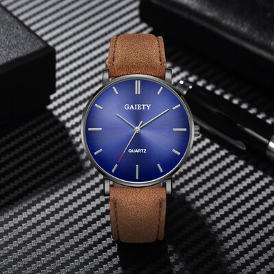 

〖Follure〗Fashion Simple Casual Mens Watch Business Leather With Strap Mens Watch