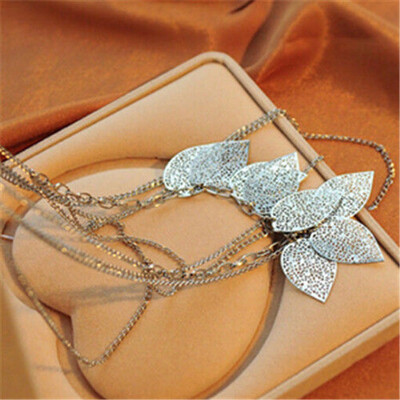 

Charm Jewelry Gold Plated Leaf Long Sweater Chain Necklace Choker Pendant Women