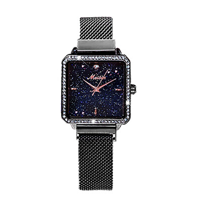 

Creative Women Watches Starry Sky Dial Ladies Luxury Square Quartz Wristwatch Alloy Strap Clock Casual Party Zegarki Damskie
