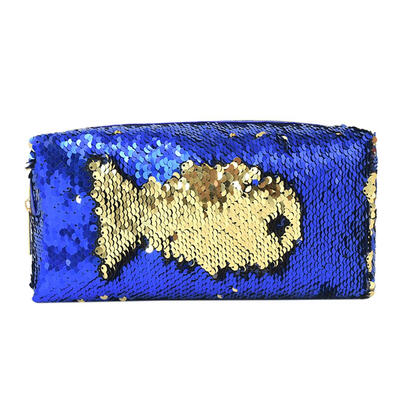

1pc Glitter Sequins Cosmetic Bag Bicolor Reversible Pencilcase Handbag Kit