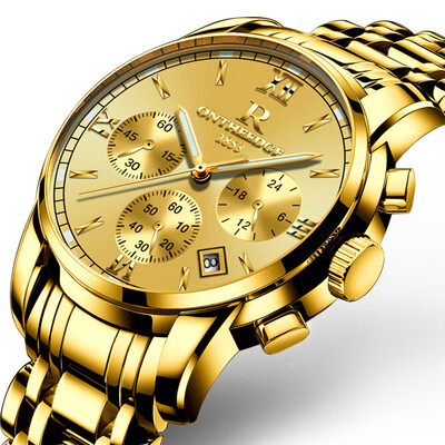 

Mens Luxury Gold Wristwatches Male Brand Watches Quartz Man Clocks Waterproof Stainless Steel Fashion Business Luminous