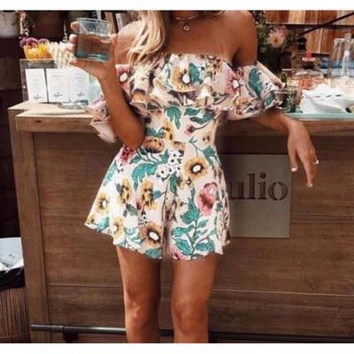 

Women Off-shoulder Playsuit Bodycon Party Jumpsuit&Romper Trousers Shorts