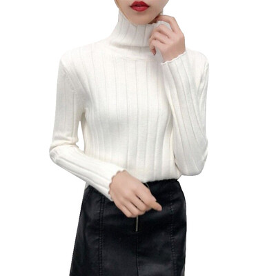 

Women Autumn Sweater Fashion Turtleneck Knitting Top Long Sleeve Casual Sweater Pullovers