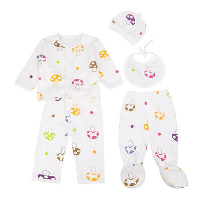

5pcs Baby Underwear Set Cotton Cartoon Tops Pants Hat Saliva Towel Jumpsuit