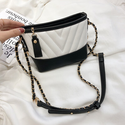 

Bags handbags new 2019 high-end bag oceanic shoulder bag simple embroidery line chain Messenger bag bucket bag