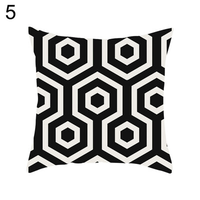 

Black Series Pillow Case Sofa Waist Throw Cushion Cover Home Office Decoration