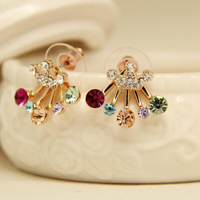 

Earrings Fashion Sweet Shiny Diamond Bow Crown Stud Earrings For Women Korean Diamond Jewelry Earrings Birthday Gifts