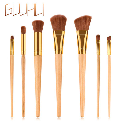 

〖Follure〗7PCS Wooden Cosmetic Makeup Brush Brushes Foundation Powder Eyeshadow Brush Set