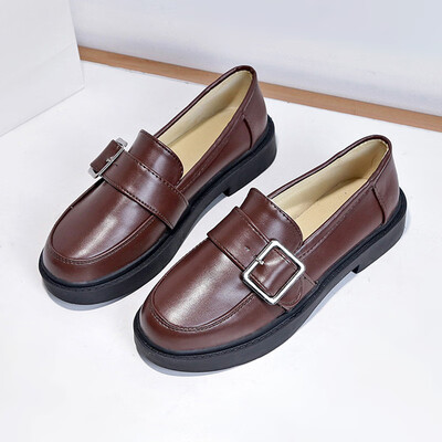 

Small leather shoes female British retro tide spring Korean version of a flat-bottomed one-foot edges leather shoes female shoes s